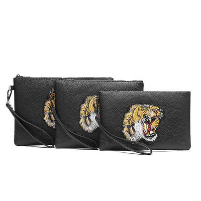 Cartera Clutch con Bordado de Cabeza de Tigre para Hombre - Image 7