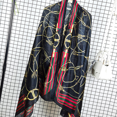 Pañuelo de Seda Estampado Ultraligero para Mujer - Protección Solar y Transpirable - Image 8