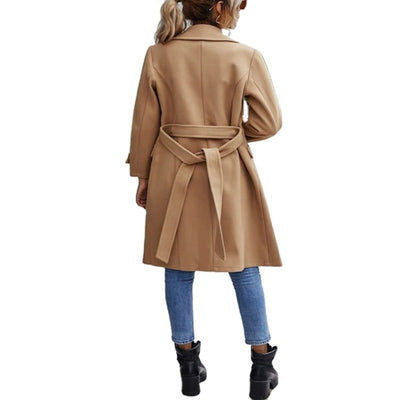 Abrigo Cachemir Slim Elegante con Cuello Solapa y Cierre Ajustable - Image 5