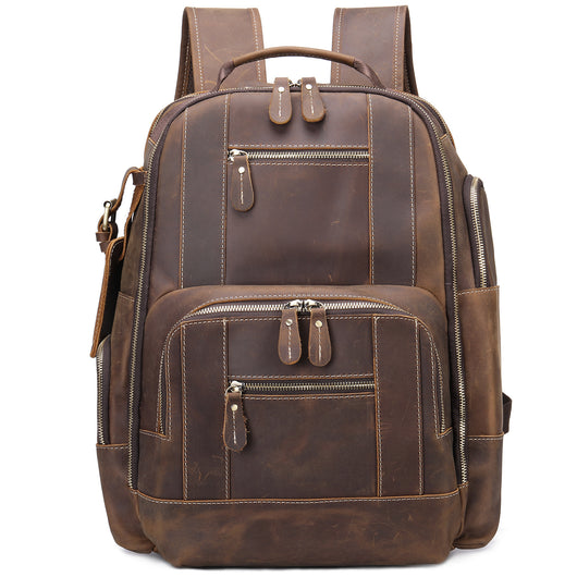 Mochila de Cuero Vintage Estilo Europeo - Resistente para Aventuras al Aire Libre - Image 6