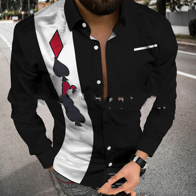 Camisa Casual de Manga Larga con Estampado 3D y Rayas - Image 2