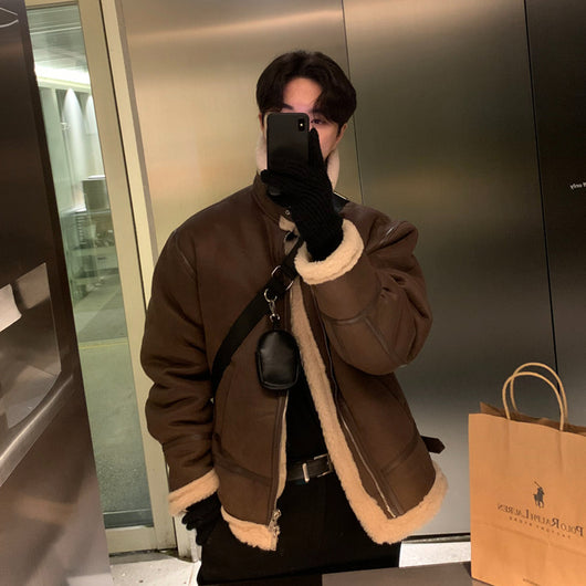 Abrigo de Invierno para Hombre con Lana de Cordero Integrada y Algodón Acolchado Reforzado - Image 9