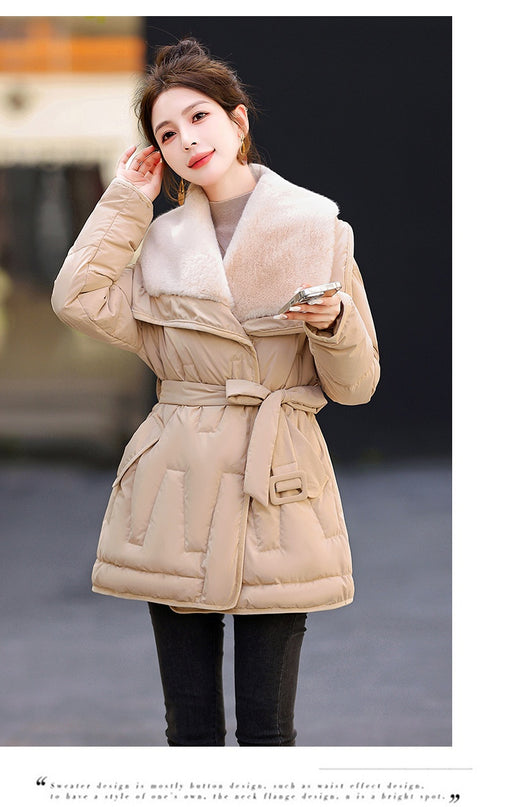 Chaqueta de Plumón de Pato Winter 90 Blanca con Cuello de Pelaje Grande - Image 18