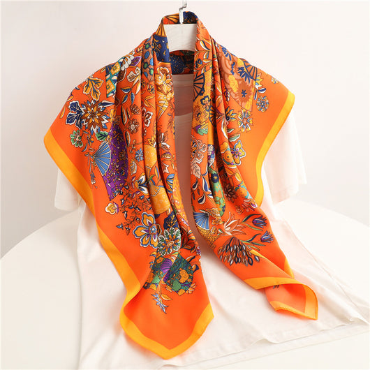 Pañuelo Cuadrado Retro Estampado para Mujer - Diseño Clásico - Image 4