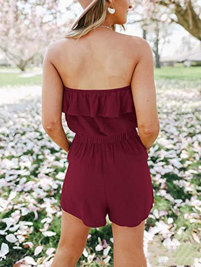 Jumpsuit Hombro Descubierto Diseño Floral Loto Multicolor para Mujer - Image 11