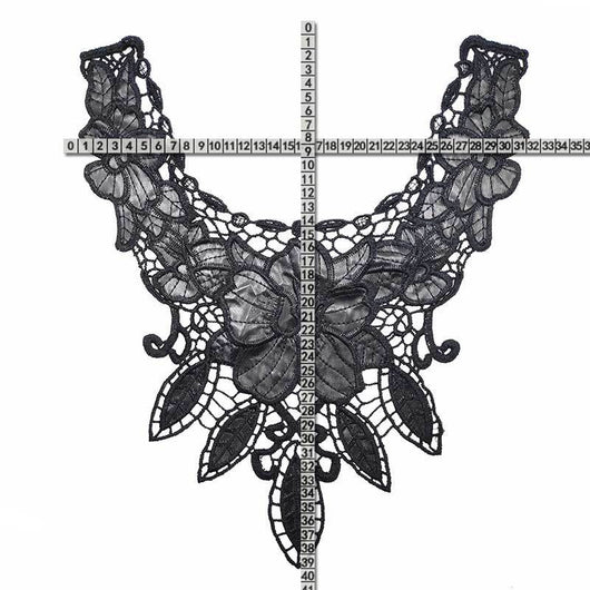 Cuello Bordado Venecia con Lentejuelas y Encaje Floral Aplicado - Image 12