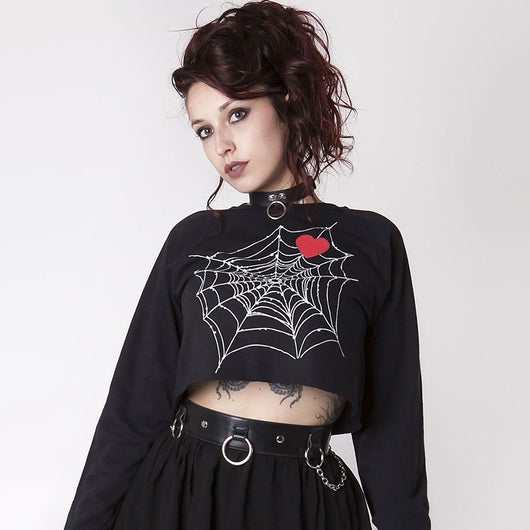 Blusa Mujer Corazón Telaraña Diseño Gótico - Image 8