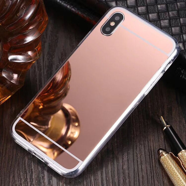 Funda Espejo de Maquillaje 2 en 1 con Acabado Electrochapado