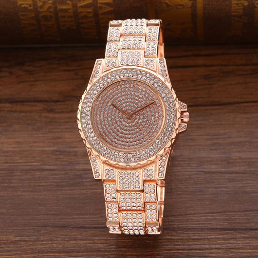 Reloj de Acero Inoxidable con Diamantes y Esfera Estrellada - Image 4