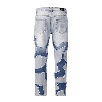 Jeans Vintage Patchwork Desgastado Estilo Callejero - Image 2