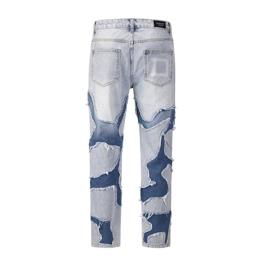 Jeans Vintage Patchwork Desgastado Estilo Callejero - Image 2