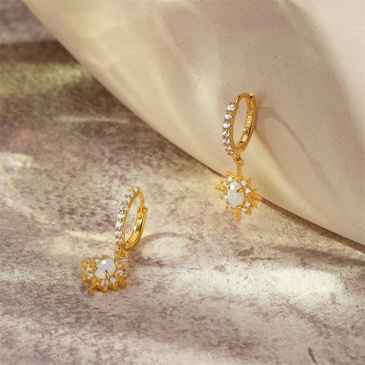 Aretes de Plata Esterlina S925 con Ópalo Azul y Diamantes - Diseño Europeo - Image 22