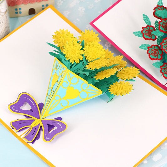 Tarjeta de Felicitación con Tallado de Rosas - Bendiciones de Cumpleaños - Image 2