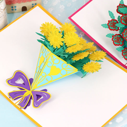 Tarjeta de Felicitación con Tallado de Rosas - Bendiciones de Cumpleaños - Image 2