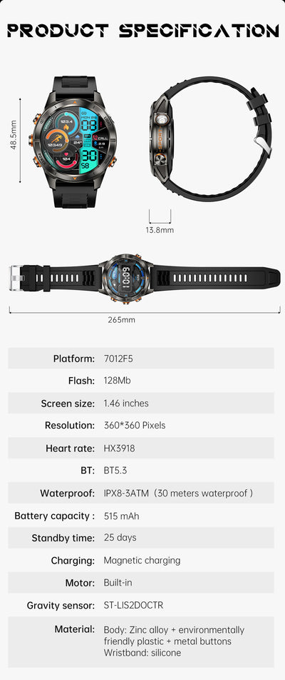 Reloj Inteligente KT80 Pantalla Full HD Batería Mega Llamadas Bluetooth - Image 8