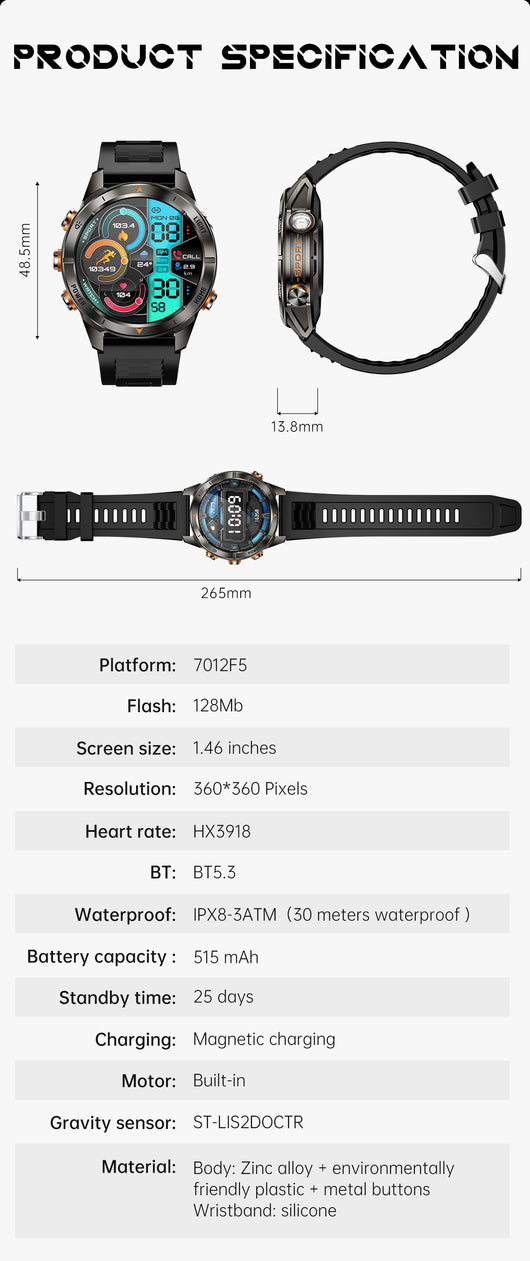 Reloj Inteligente KT80 Pantalla Full HD Batería Mega Llamadas Bluetooth - Image 8
