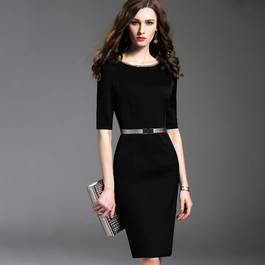 Vestido Ejecutivo Elegante con Bolso Integrado para Mujer - Image 6
