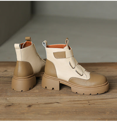 Botas Martin de Cuero Grueso Estilo Retro Francés para Mujer - Image 17