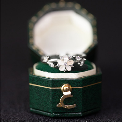 Anillo de Boda Floral en Oro 18K, 14K y Plata con Diamantes para Mujer - Image 17