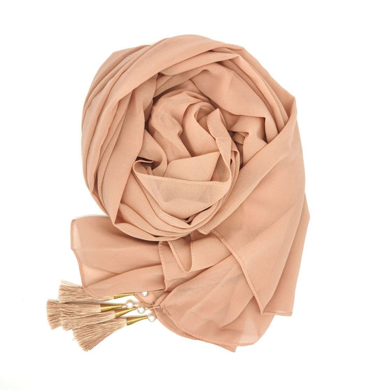 Hijab Elegante con Borlas en las Cuatro Esquinas - Image 7
