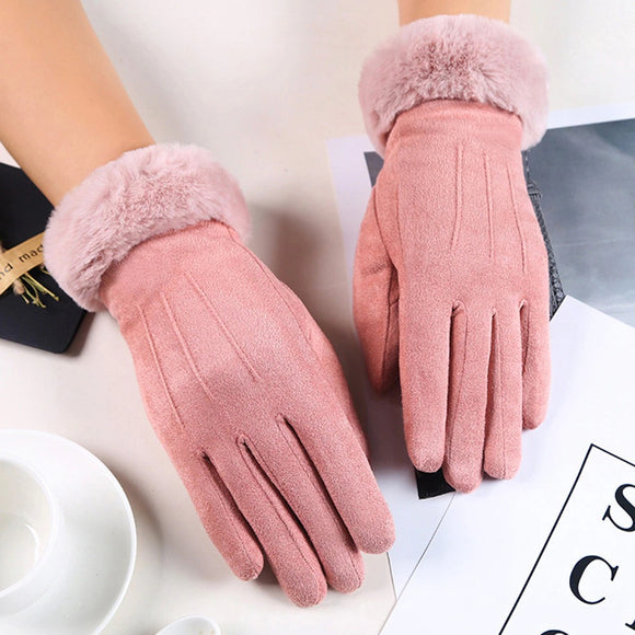 Guantes de Invierno para Conducir con Pelaje - Pantalla Táctil, Impermeables y Cálidos