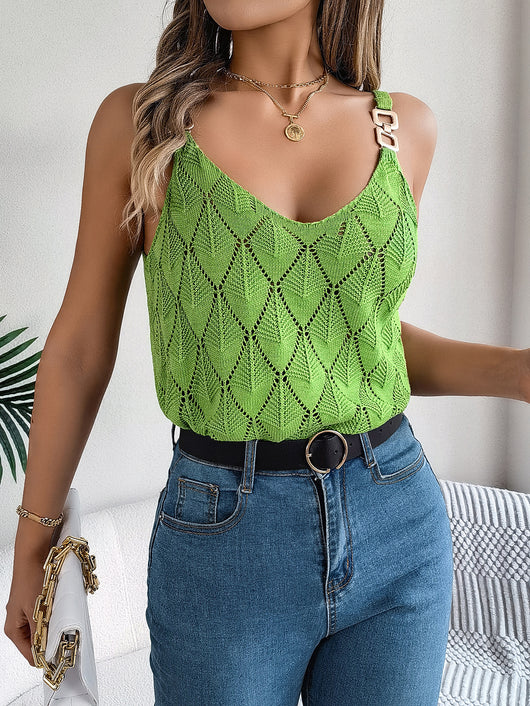 Camiseta Escotada con Detalles Calados y Botones Metálicos - Estilo Festivo - Image 27