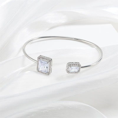 Pulsera de Diamante Agua Elegante para Mujer con Incrustaciones de Gota de Agua y Diamante Cuadrado - Image 12