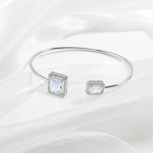 Pulsera de Diamante Agua Elegante para Mujer con Incrustaciones de Gota de Agua y Diamante Cuadrado - Image 12