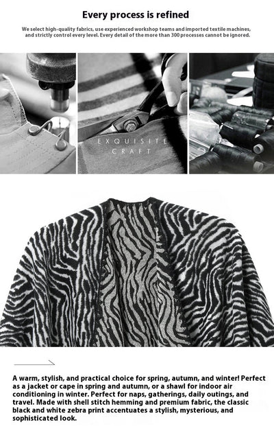 Chal Zebra Cálido de Largo Medio para Invierno - Image 20