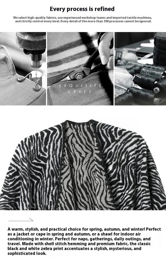Chal Zebra Cálido de Largo Medio para Invierno - Image 20