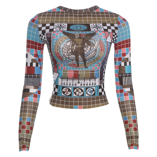 Blusa Ajustada Escote Redondo Manga Larga con Abertura en Cintura - Image 6