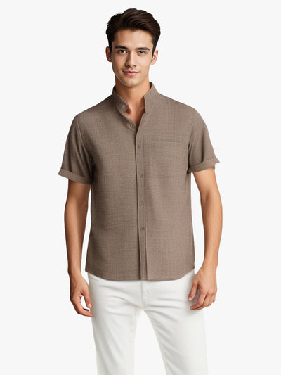 Camisa Casual de Lino y Algodón Transpirable para Hombre - Manga Corta - Image 3