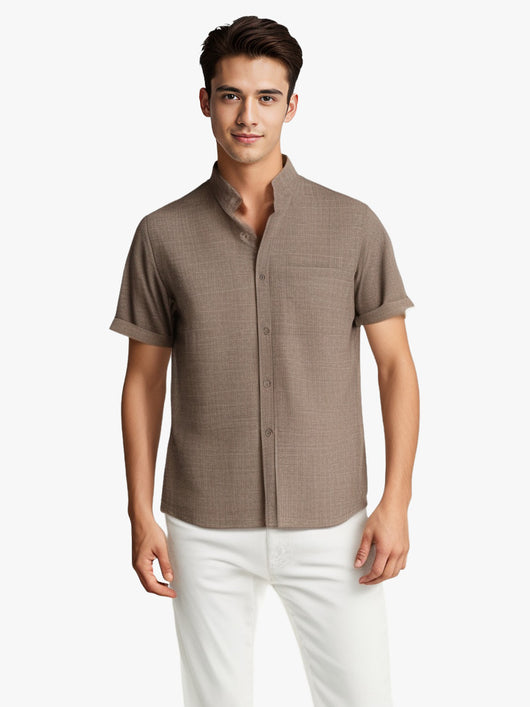 Camisa Casual de Lino y Algodón Transpirable para Hombre - Manga Corta - Image 3