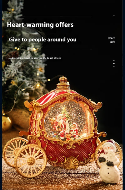 Caja de Música Navideña con Bola de Cristal - Diseño Elegante Abuelo en Trineo - Image 15
