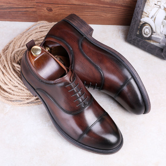 Zapatos de Hombre con Caña de Cuero Genuino Degradado y Cierre de Cordones - Image 11