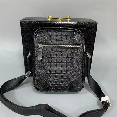 Bolsa Crossbody de Cuero de Cocodrilo para Hombre - Diseño Versátil - Image 11