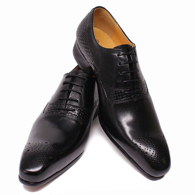 Zapatos Formales de Cuero para Hombre con Tallado Británico - Image 11