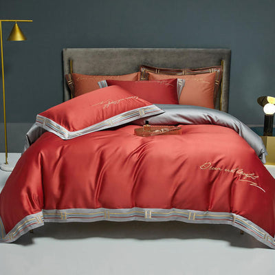 Juego de Cama Satén de Algodón Puro con Bordado - 4 Piezas Premium - Image 17
