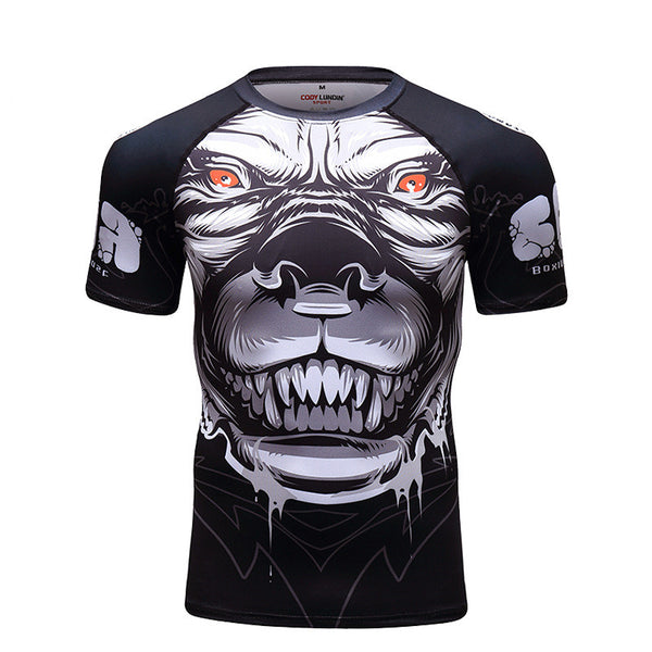 Camiseta Estampada en 3D con Diseños de Animales para Hombre