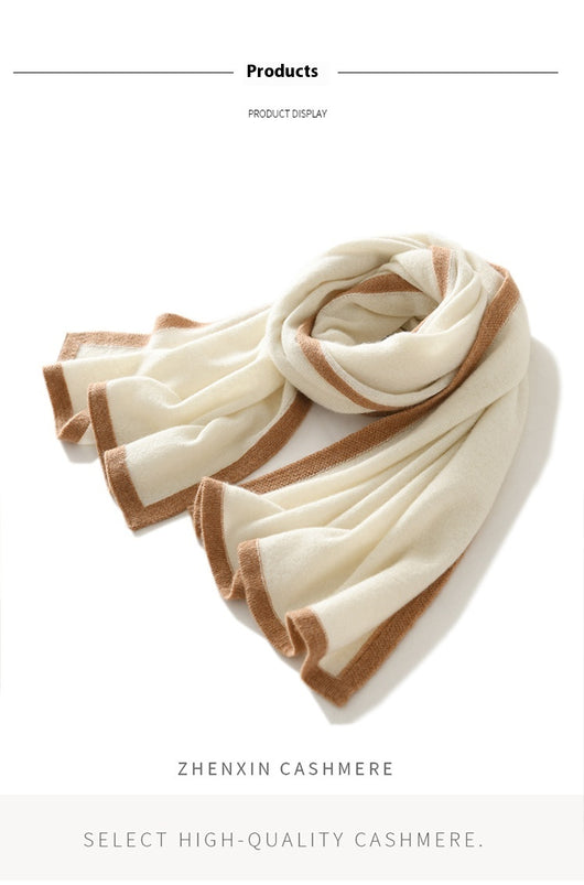 Bufanda Cashmere Tejida con Diseño Geométrico Bloques de Color - Estilo Occidental - Image 23