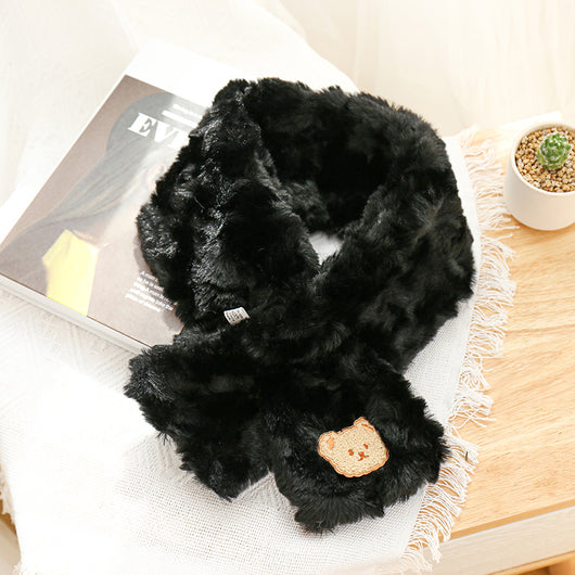 Bufanda Térmica Estilo Coreano con Oso Peluche - Versátil para Invierno - Image 10