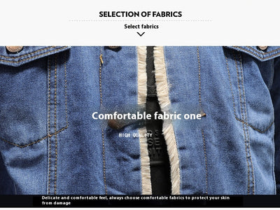 Chaqueta Denim Forrada Gruesa Estilo Japonés para Hombre - Image 16