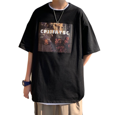 Camiseta Hombre Talla Grande Suelta Manga Media Verano - Image 8