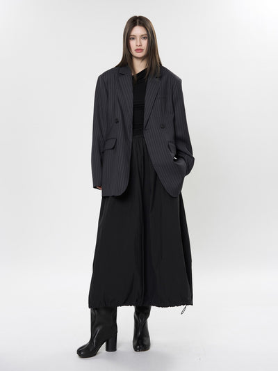 Blazer Casual de Solapa Ancha con Rayas - Silueta Esbelta y Temperamento Refinado - Image 9