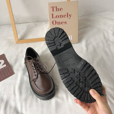 Zapatos Retro Británicos con Tacón Grueso y Puntera Redonda - Image 8