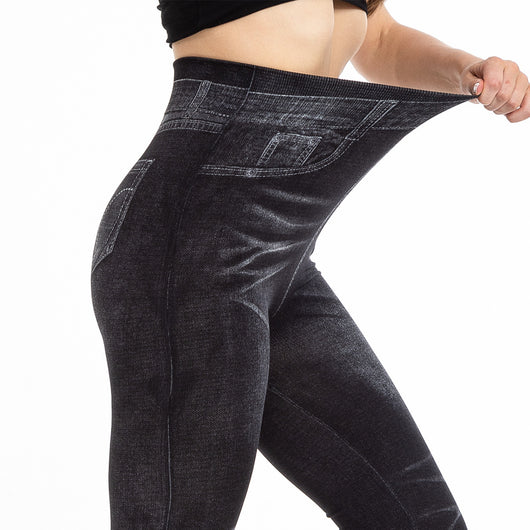 Leggings de Mezclilla Estampados con Pliegues - Comodidad y Estilo - Image 14