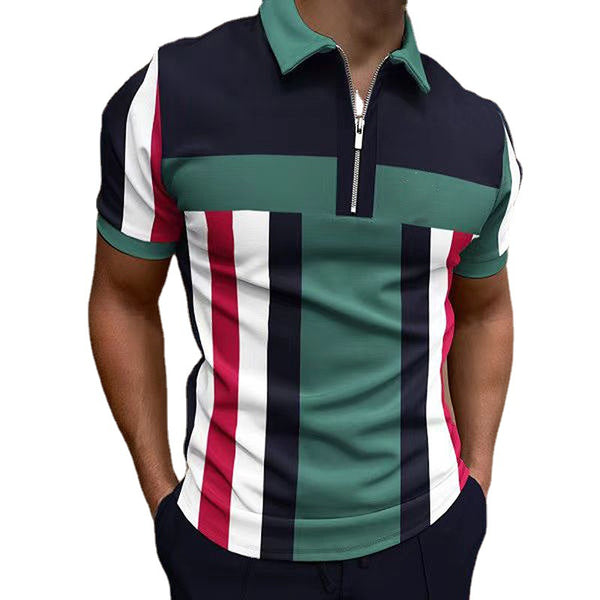 Polo Casual con Patrón 3D y Manga Corta
