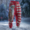 Pantalones de Chándal Casuales con Estampado y Cordón Ajustable para Hombre