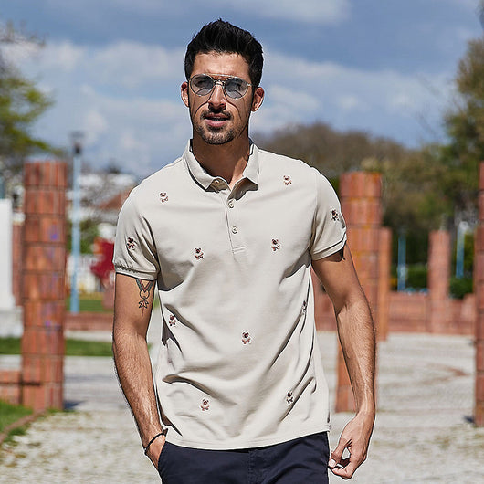 Camiseta de Algodón con Bordado Manga Corta - Image 8