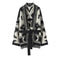 Cardigan Vintage con Jacquard y Borlas para Mujer